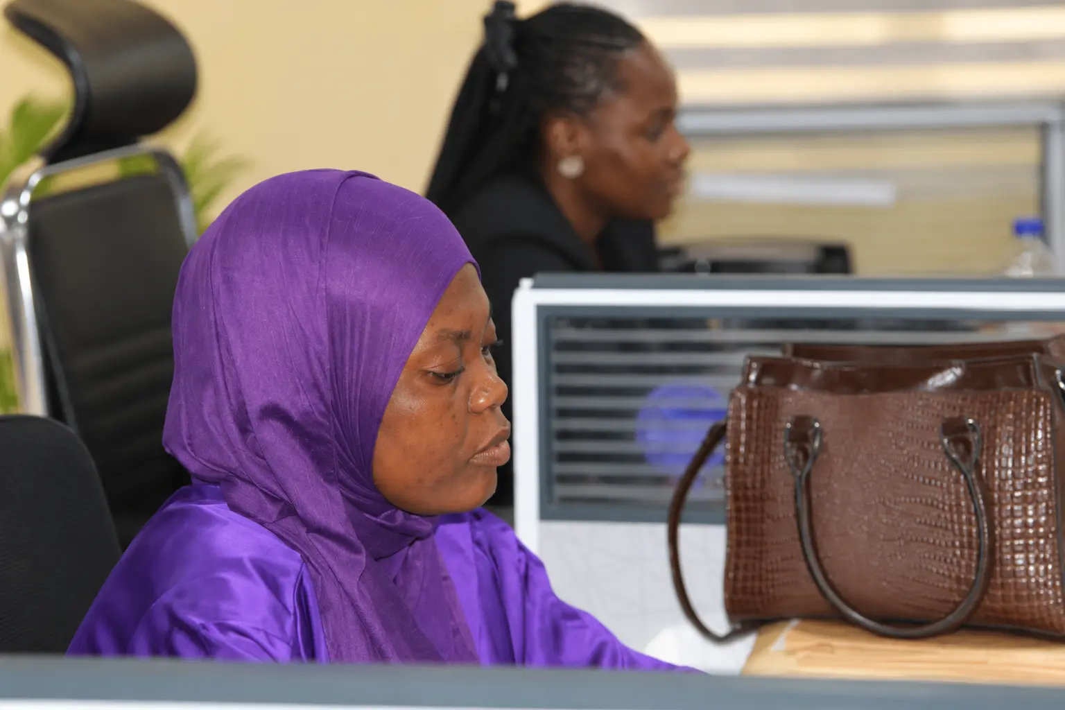 Administrative team member working in the office